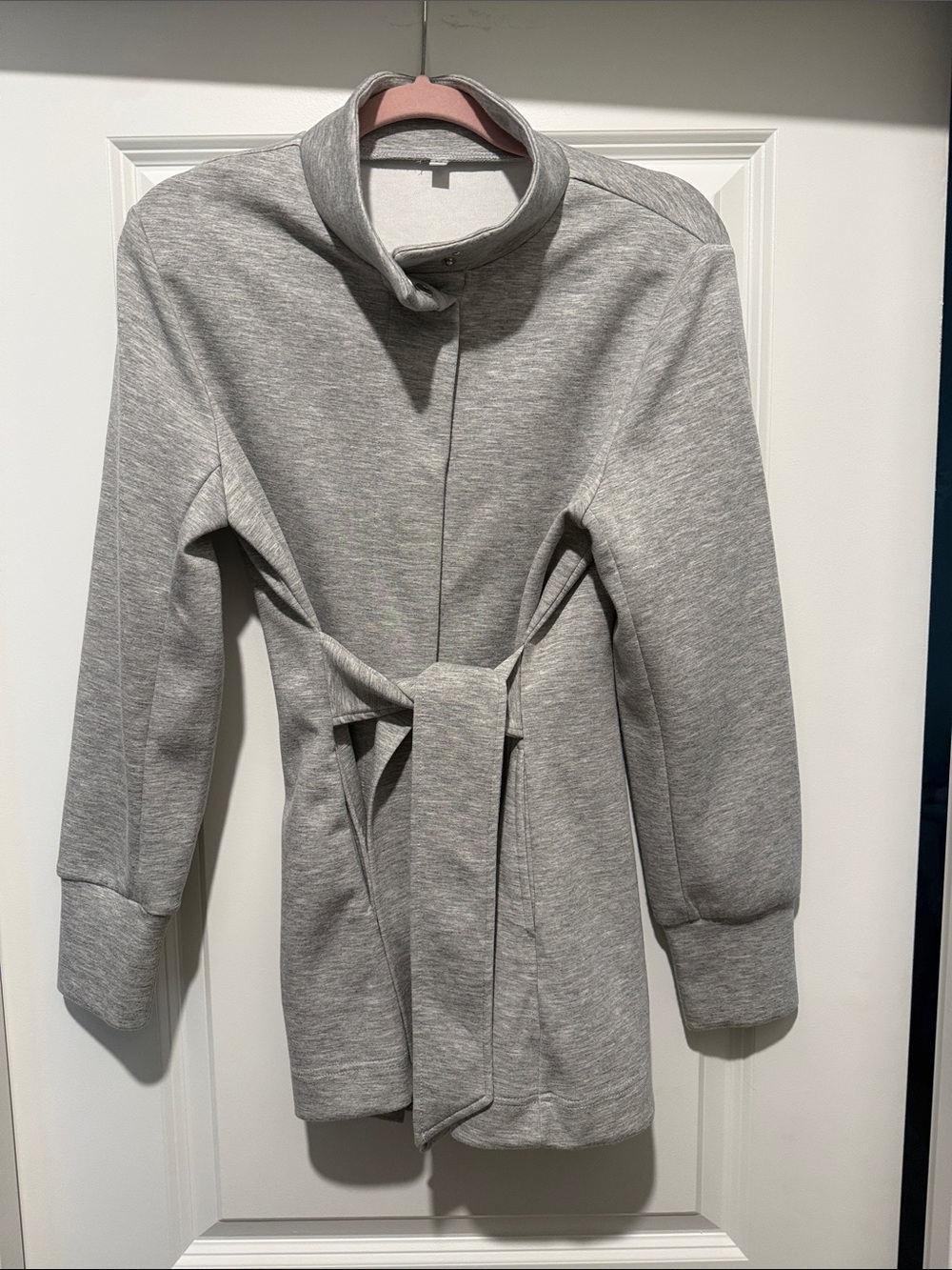 Women's Heather Gray Belted Coat